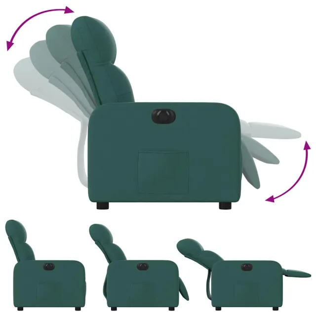 Fauteuil inclinable électrique Vert foncé Tissu