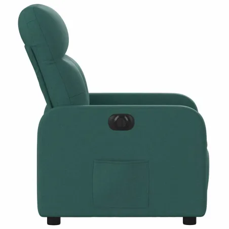 Fauteuil inclinable électrique Vert foncé Tissu