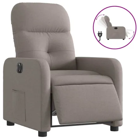 Fauteuil inclinable électrique Taupe Tissu