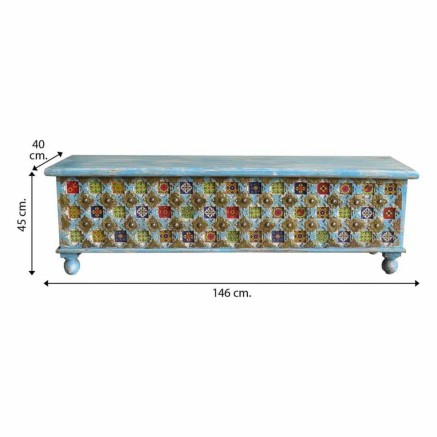 Baúl Alexandra House Living Madera de mango 40 x 45 x 146 cm 2