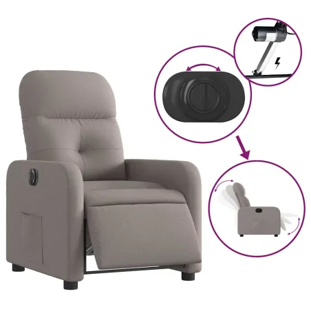 Fauteuil inclinable électrique Taupe Tissu