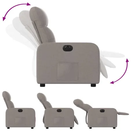 Fauteuil inclinable électrique Taupe Tissu