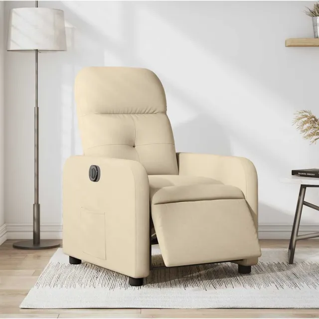 Fauteuil inclinable électrique Crème Tissu
