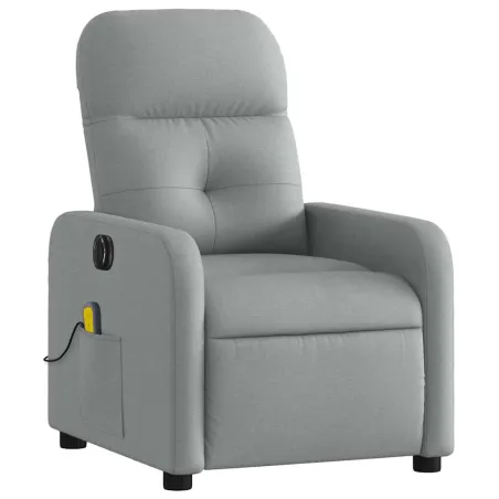 Fauteuil de massage inclinable électrique gris clair tissu
