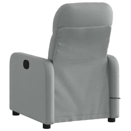 Fauteuil de massage inclinable électrique gris clair tissu