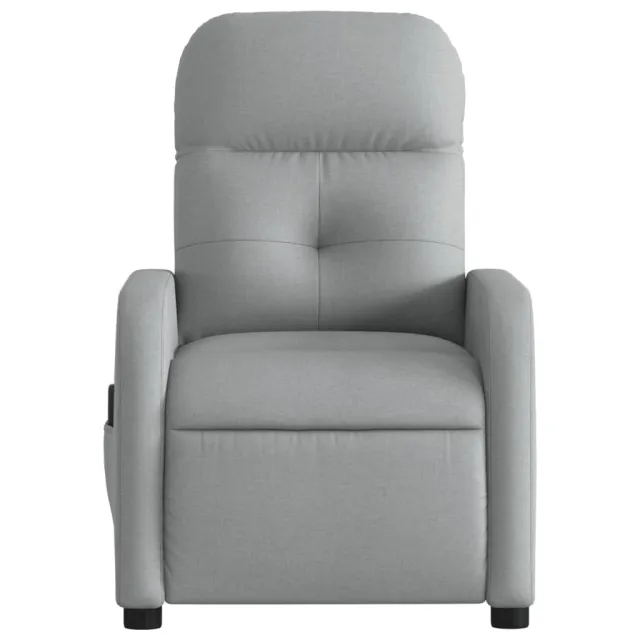 Fauteuil de massage inclinable électrique gris clair tissu