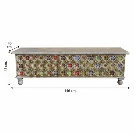 Baúl Alexandra House Living Madera de mango 40 x 45 x 146 cm 2