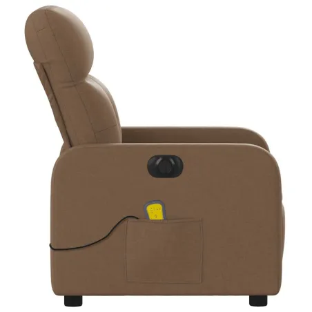 Fauteuil inclinable de massage électrique marron tissu