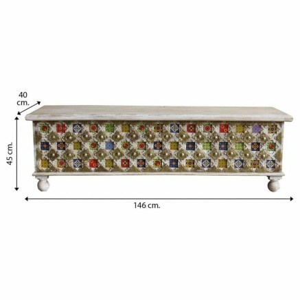 Baúl Alexandra House Living Madera de mango 40 x 45 x 146 cm 2