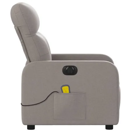 Fauteuil de massage inclinable électrique Taupe Tissu