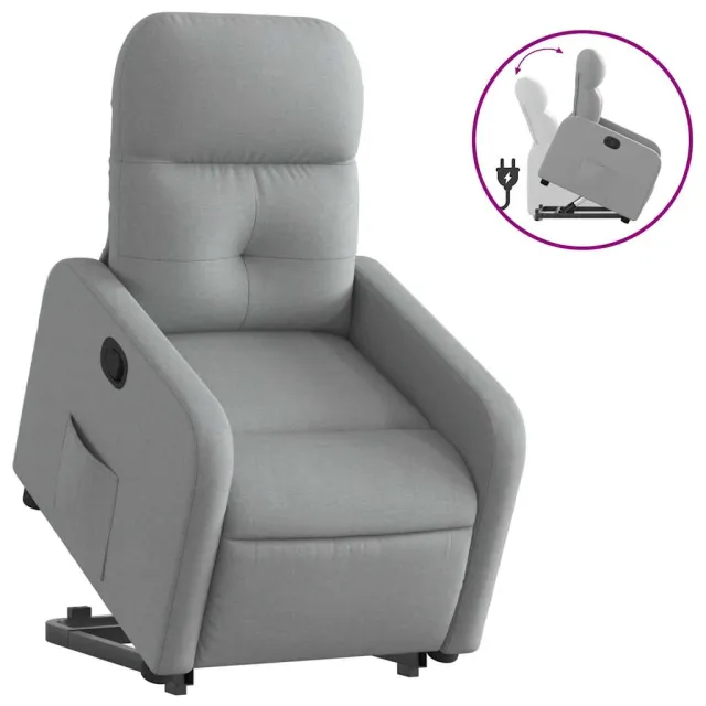 Fauteuil inclinable Gris clair Tissu
