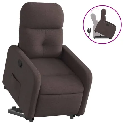 Fauteuil inclinable marron foncé tissu 2