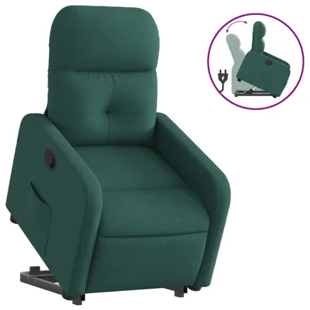 Fauteuil inclinable vert foncé tissu 2