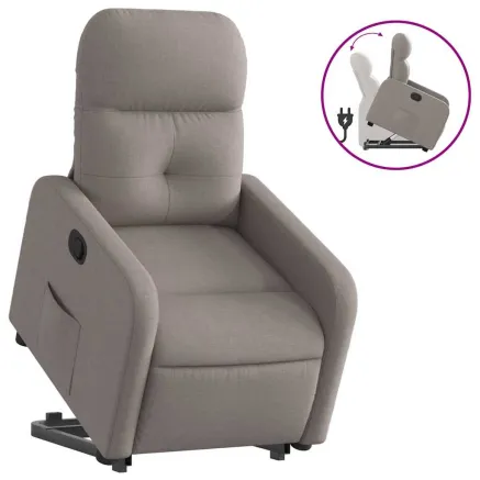 Fauteuil inclinable taupe tissu 2