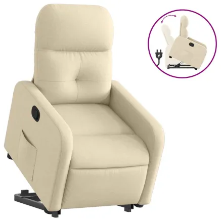 Fauteuil inclinable Crème Tissu 2
