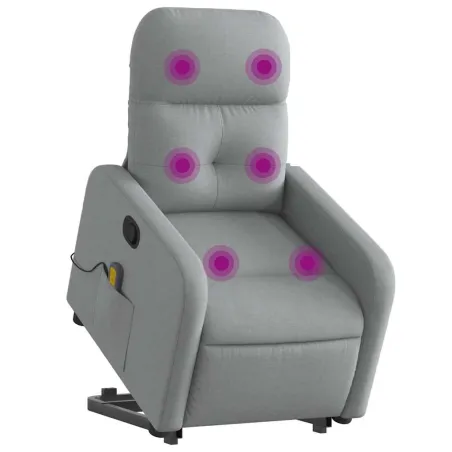 Fauteuil de massage inclinable Gris clair Tissu