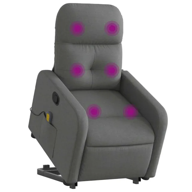 Fauteuil de massage inclinable Gris foncé Tissu
