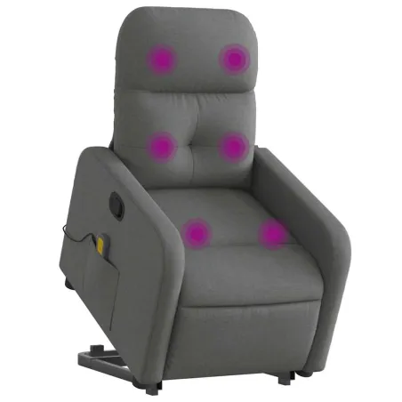 Fauteuil de massage inclinable Gris foncé Tissu