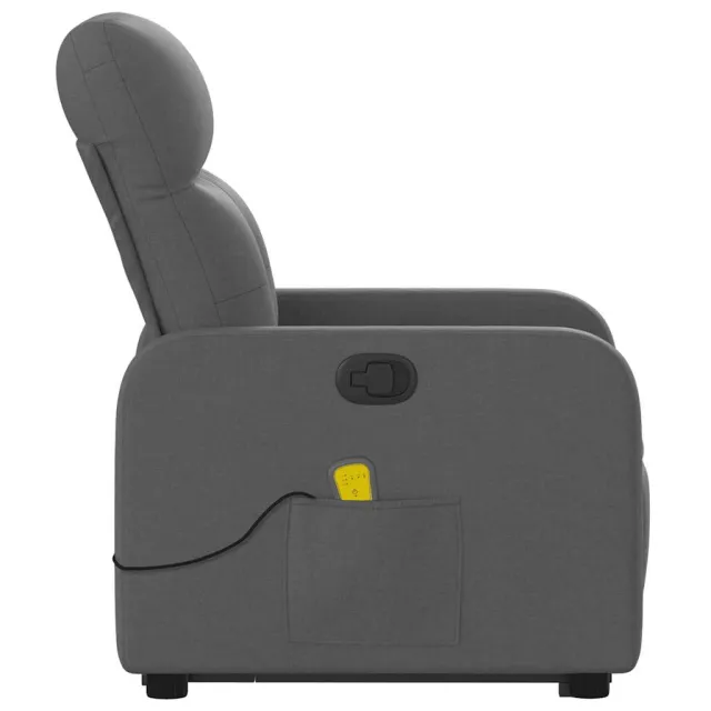 Fauteuil de massage inclinable Gris foncé Tissu