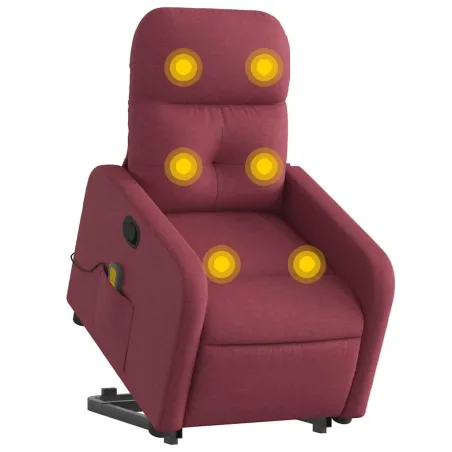Fauteuil inclinable de massage Rouge bordeaux Tissu