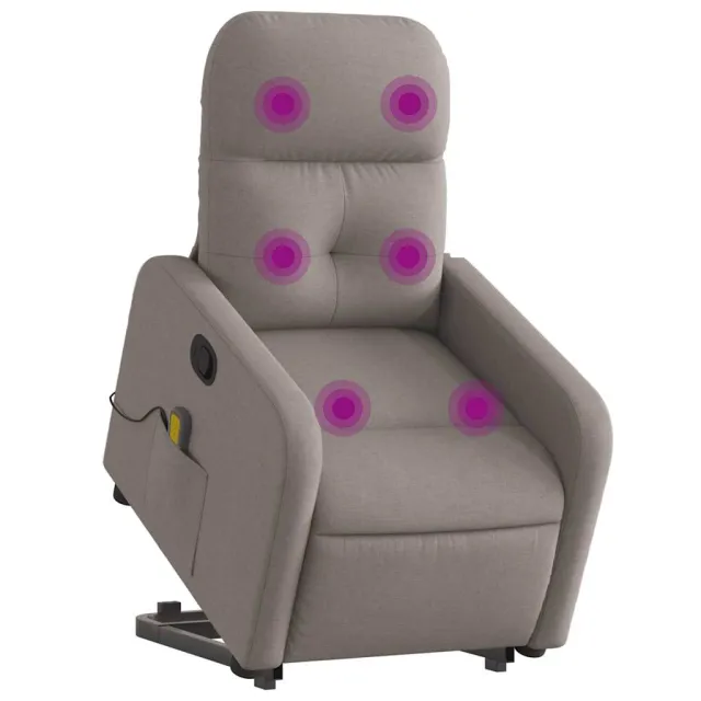 Fauteuil inclinable de massage Taupe Tissu