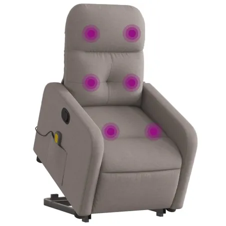 Fauteuil inclinable de massage Taupe Tissu