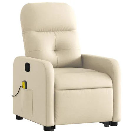 Fauteuil inclinable de massage Crème Tissu
