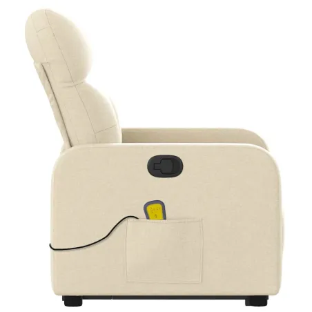 Fauteuil inclinable de massage Crème Tissu