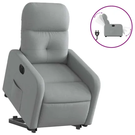 Fauteuil inclinable électrique gris clair tissu 2