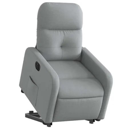Fauteuil inclinable électrique gris clair tissu