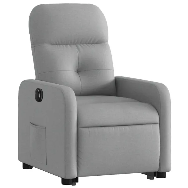 Fauteuil inclinable électrique gris clair tissu