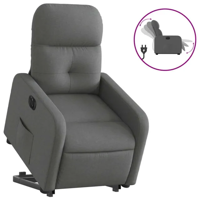 Fauteuil inclinable électrique gris foncé tissu
