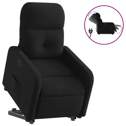 Fauteuil inclinable électrique noir tissu 2