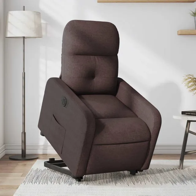 Fauteuil inclinable électrique marron foncé tissu
