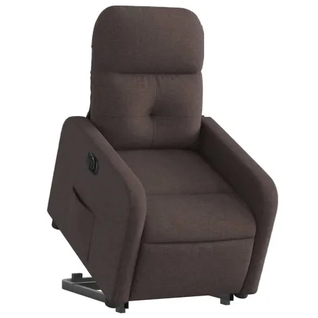 Fauteuil inclinable électrique marron foncé tissu