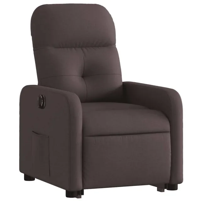 Fauteuil inclinable électrique marron foncé tissu