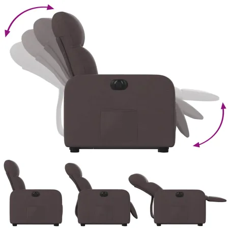 Fauteuil inclinable électrique marron foncé tissu