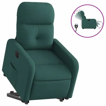 Fauteuil inclinable électrique vert foncé tissu 2