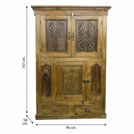 Kast Alexandra House Living Bruin Gerecycleerd Hout 58 x 147 x 96 cm 2