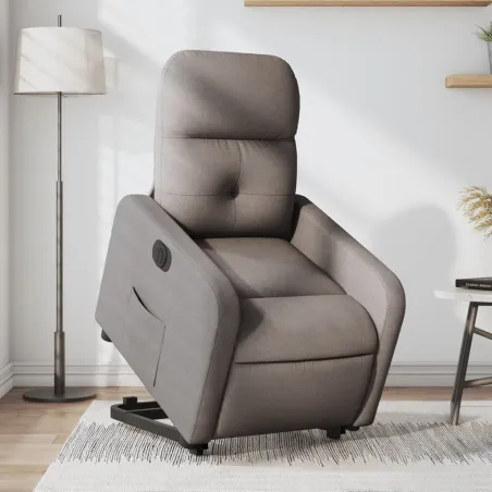 Fauteuil inclinable électrique taupe tissu