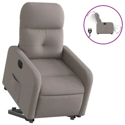 Fauteuil inclinable électrique taupe tissu 2