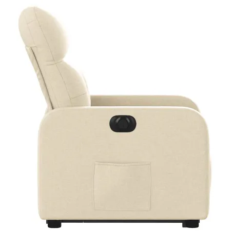 Fauteuil inclinable électrique crème tissu