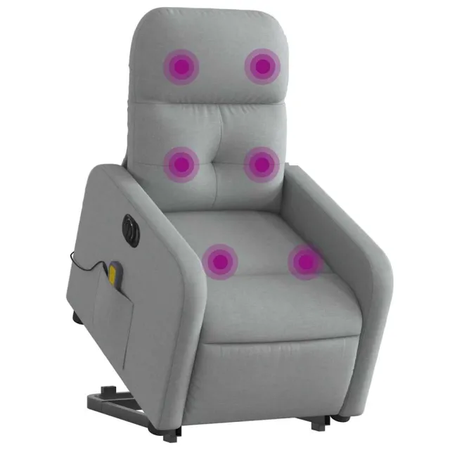 Fauteuil inclinable de massage électrique Gris clair Tissu