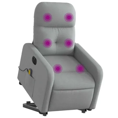 Fauteuil inclinable de massage électrique Gris clair Tissu