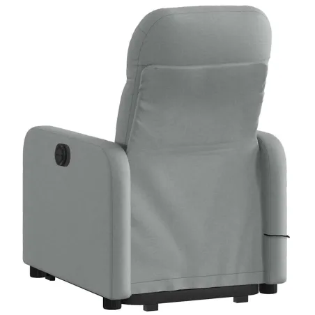 Fauteuil inclinable de massage électrique Gris clair Tissu