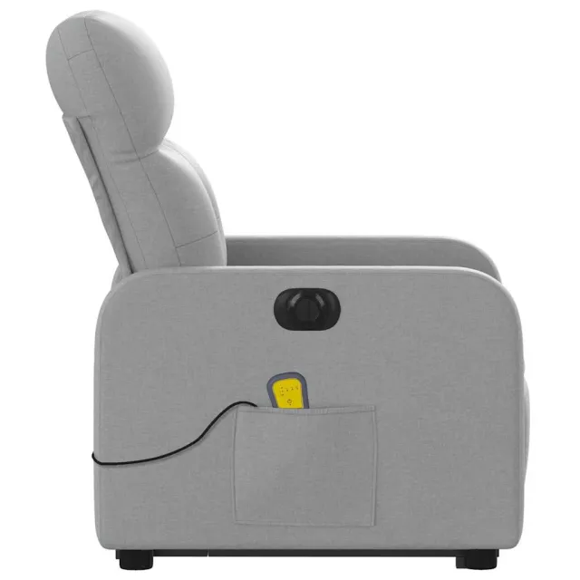 Fauteuil inclinable de massage électrique Gris clair Tissu