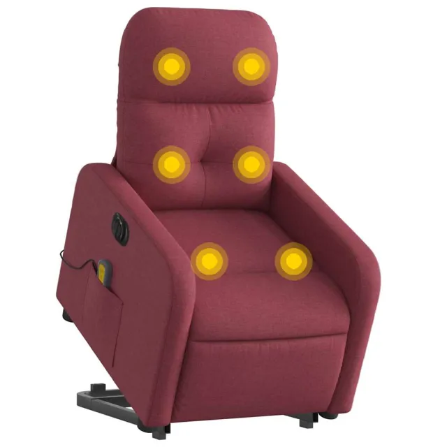 Fauteuil inclinable de massage électrique Rouge bordeaux Tissu