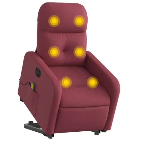 Fauteuil inclinable de massage électrique Rouge bordeaux Tissu