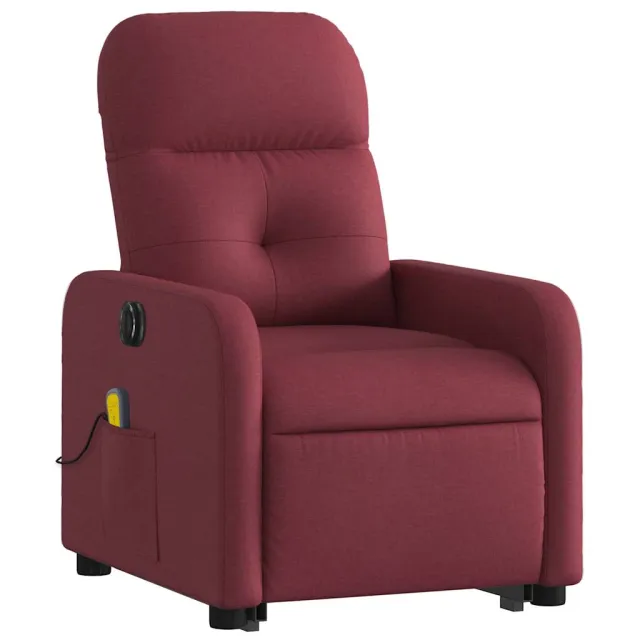 Fauteuil inclinable de massage électrique Rouge bordeaux Tissu