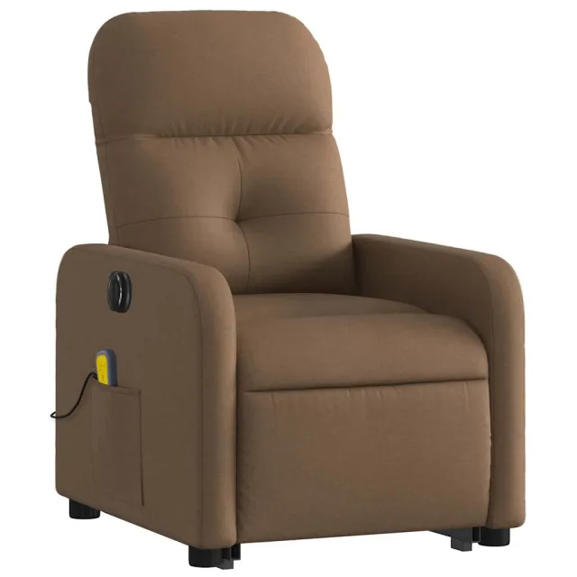 Fauteuil inclinable de massage électrique Marron Tissu